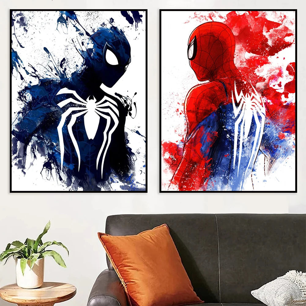 MINISO Marvel Movie Watercolor SpiderMan Superhero Canvas Posters Modern Home Wall Art Painting Print Picture Room Decor Murals