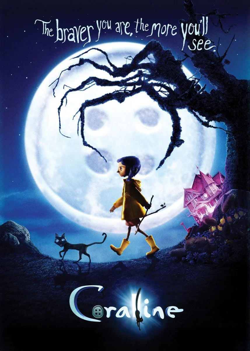 Anime Movie Coraline Poster and Print Cartoon Horror Witch Quotes Canvas Painting Wall Art for Aesthetics Living Room Home Decor