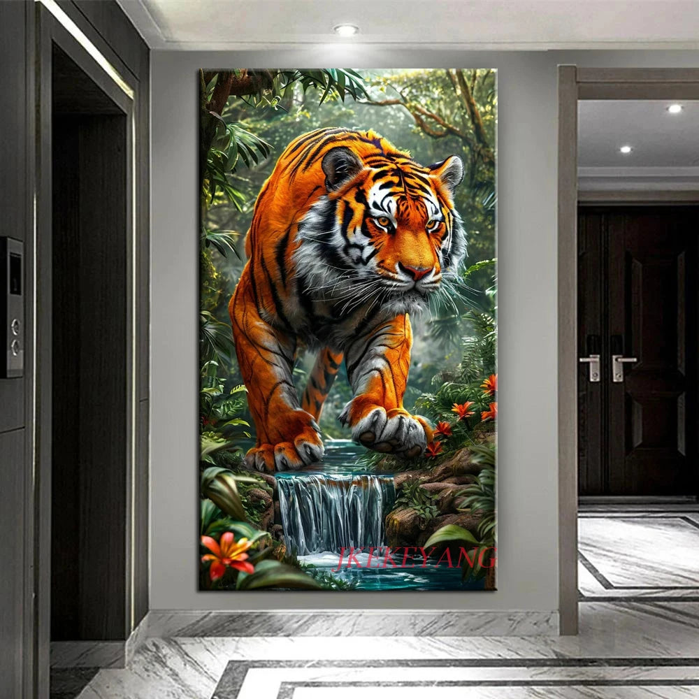 DIY Diamond Painting Cross Stitch Tiger and Black Panther Full drills Diamond Mosaic New Collection 2024 Home Decor