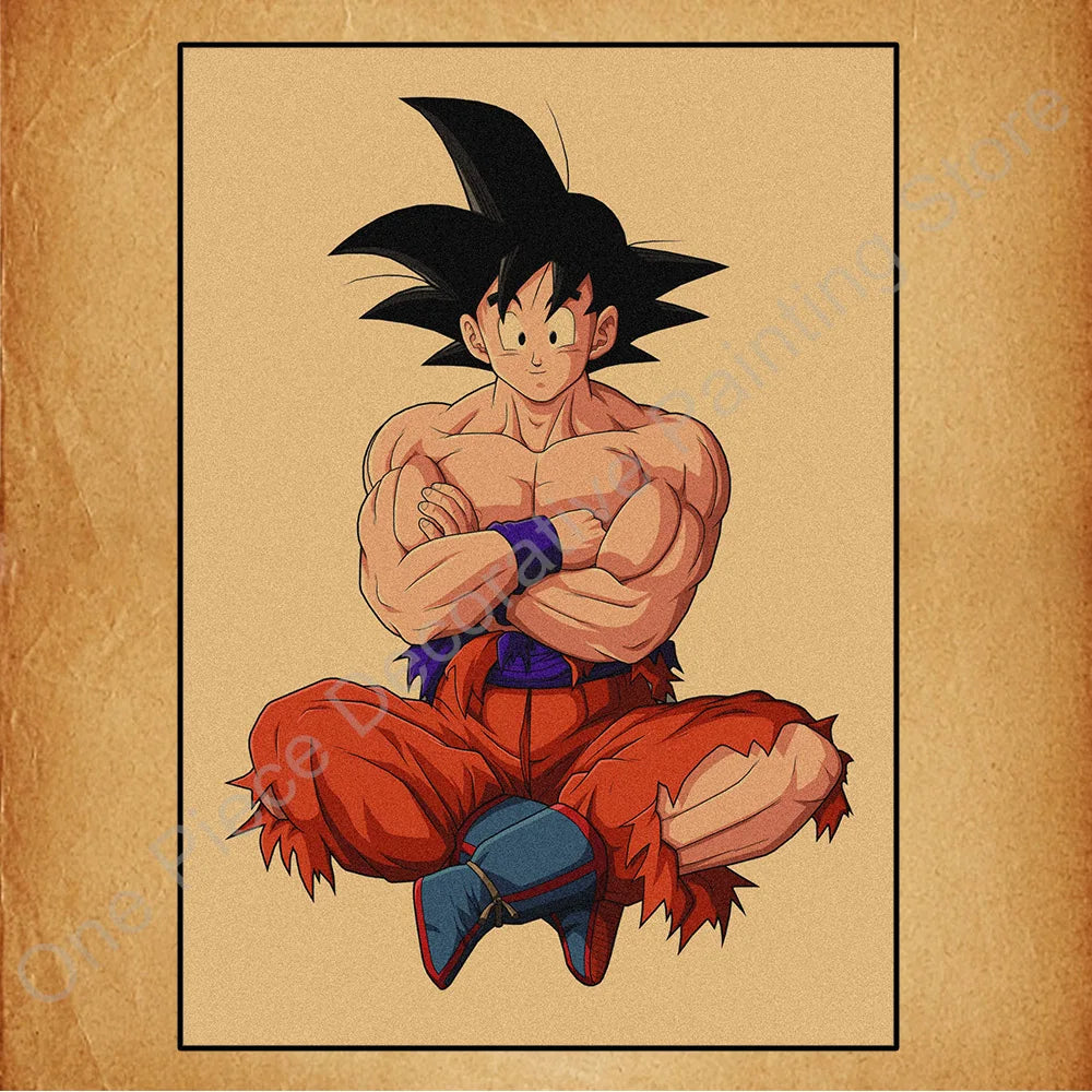 Bandai Classic Anime Retro Dragon Ball HD Poster Goku Gohan Vegeta Piccolo Friza Canvas Painting Print Wall Art Children Gift