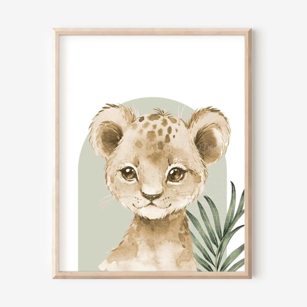 Nordic Modern Cute Animal Elephant Giraffe Cat Prints Canvas Painting Poster For Living Room Play Room Kids Room Home Decor
