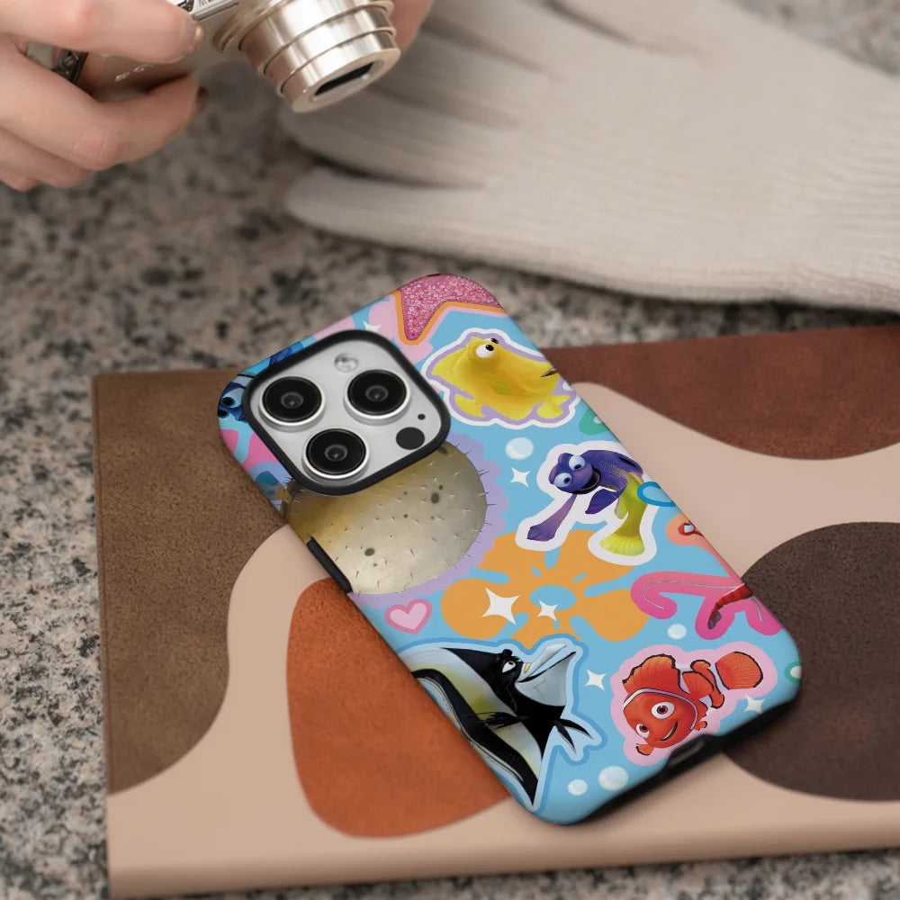 F-Finding N-Nemo Rainbow Sticker Phone Case Phone Case Film shell For iPhone 16 15 14 13 12 11 Pro Max Plus