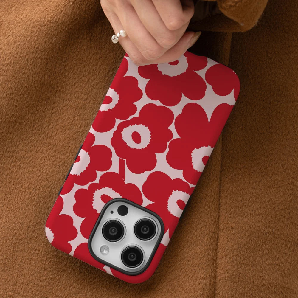 red and pink floral Phone Case Phone Case Film shell For iPhone 16 15 14 13 12 11 Pro Max Plus