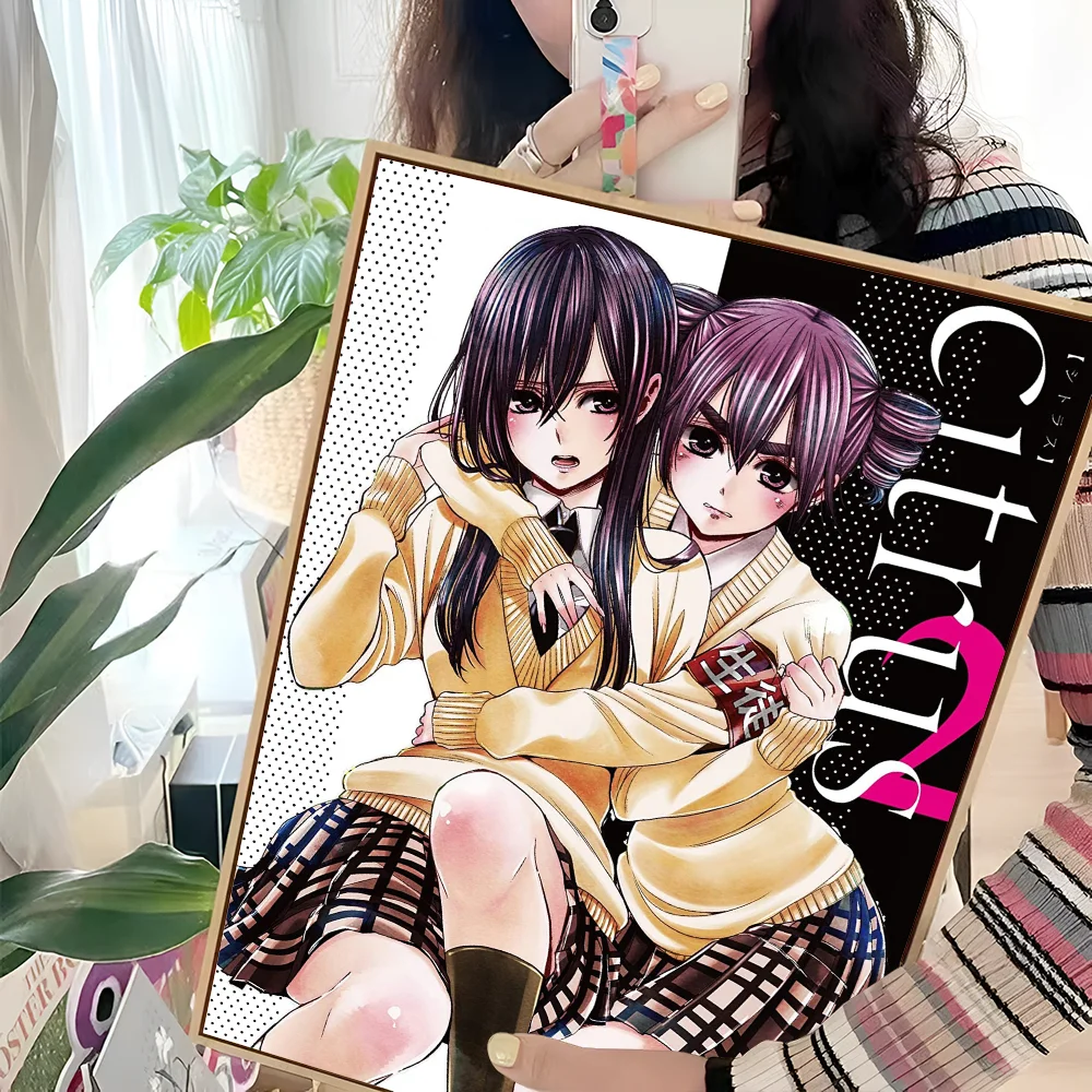 Japanese Anime Citrus Movie Sticky Posters Retro Kraft Paper Sticker DIY Room Bar Art Wall Painting