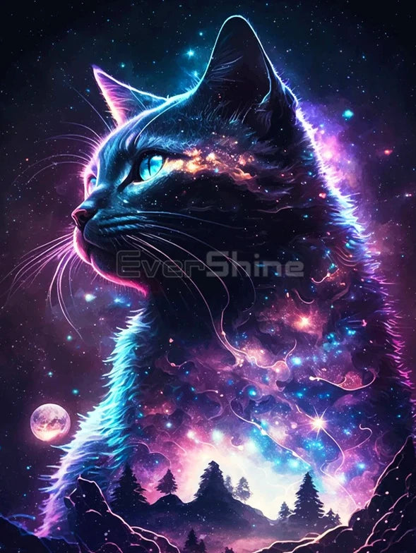 EverShine Animal Diamond Painting Lion Tiger Full Square Drill Embroidery Universe Novelty 2024 Mosaic Cat Dog Halloween Decor