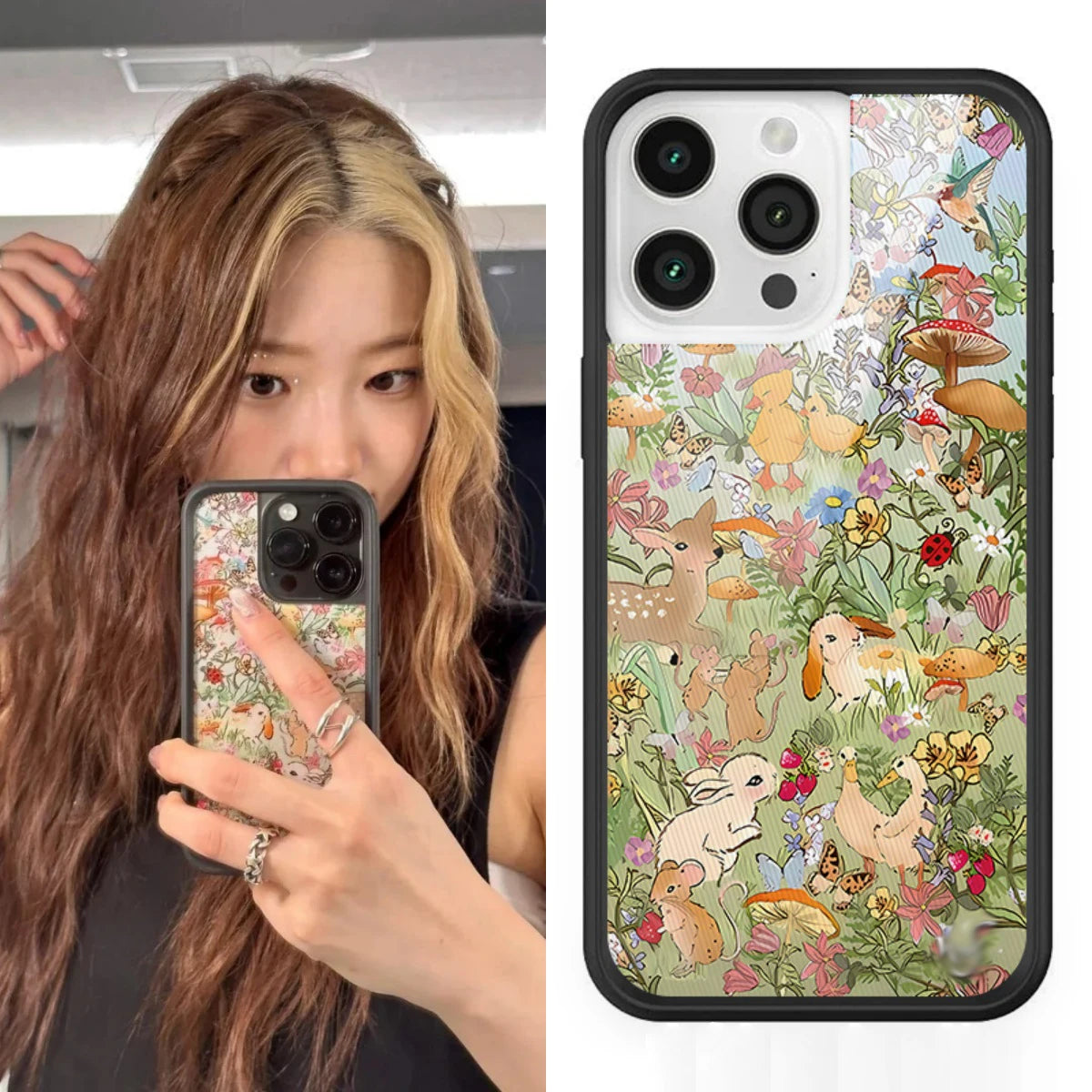 Wildflower 3D Ins Strawberry cherry Phone Case for iPhone 15 14 13 Pro Max 13pro 14pro 15pro WF Cute Cartoon Cover Funda