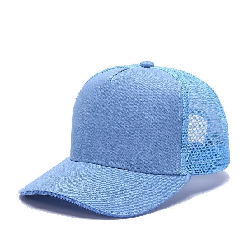 Custom Logo 5 Panel Baseball Cap For Women Men Cotton Embroidery Print Text Trucker Dad Hat Summer Outdoor Casual Mesh Hats
