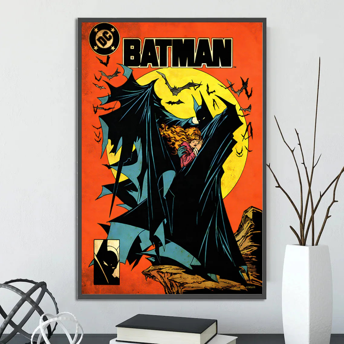 Batman Self-adhesive Poster Movie Wallpaper Figures Home Decoration Painting Wall Art DC Classic Covers Room Decor Kids Gift