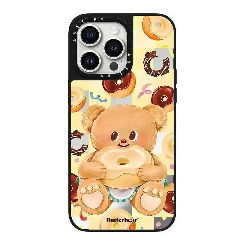 Magsafe Compatible Butter Bear Apple Mirror for iPhone 16 pro Max Case - Magnetic Attraction High-Quality Phone Cover