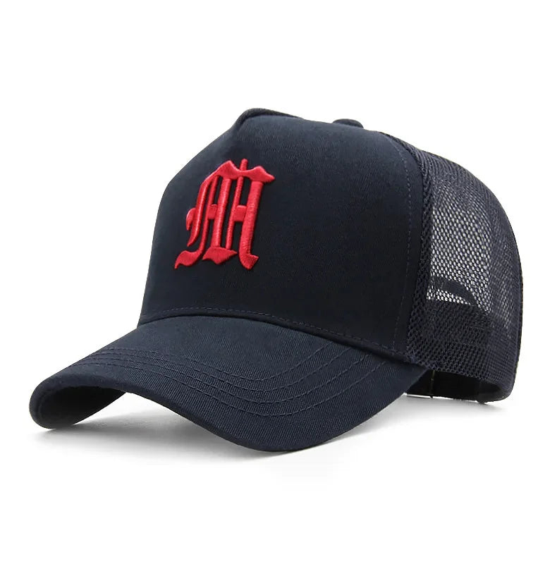 New Men's Large Size 65cm High Top Baseball Cap Tide Big Head Summer Thin Mesh Breathable Trucker Cap Embroidery Sun Hat Women