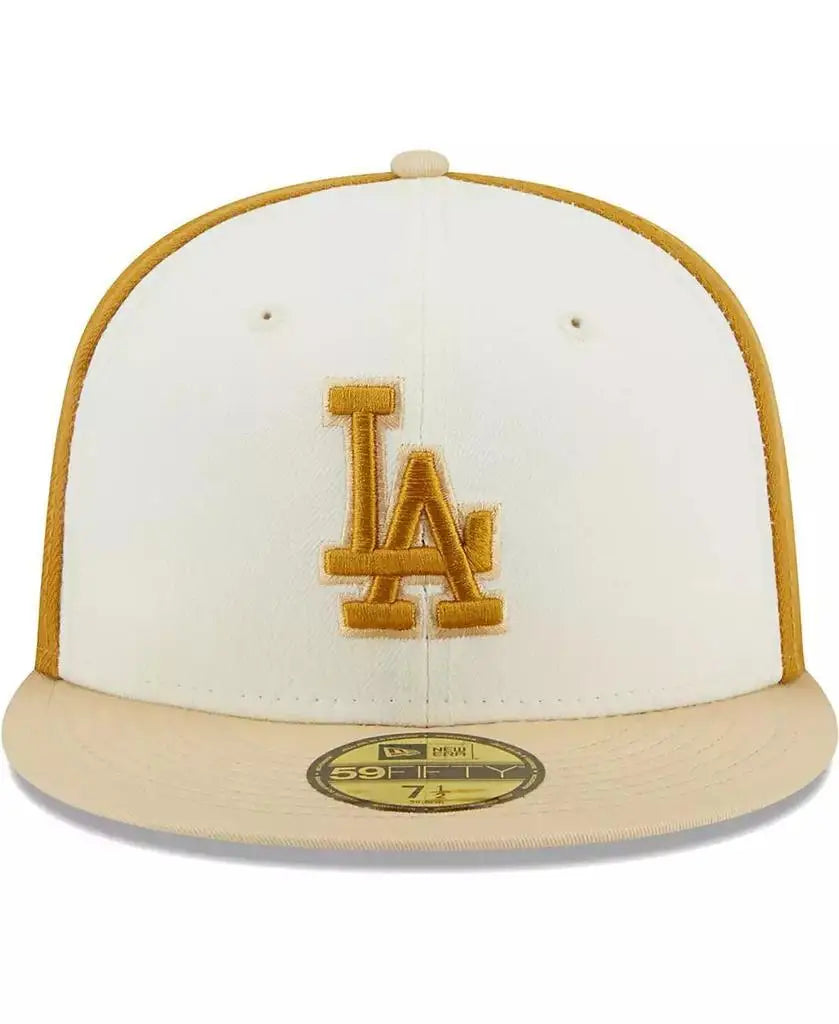 New Era | Men's Cream, Gold Los Angeles Dodgers Chrome Anniversary 59FIFTY Fitted Hat