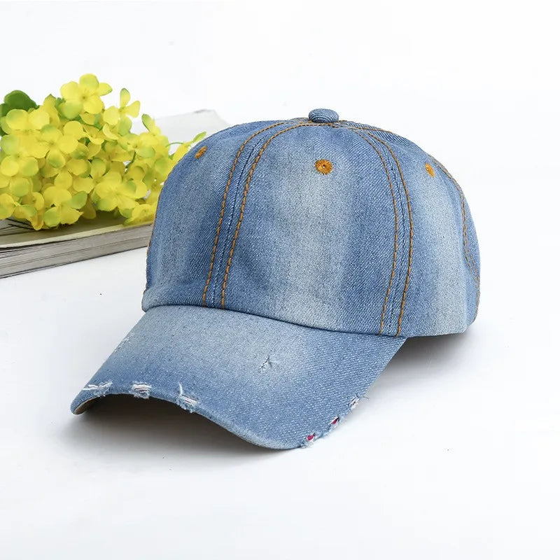 Vintage Washed Cotton Baseball Cap Men Women Denim Dad Trucker Hat Outdoor Adjustable Snapback Cap
