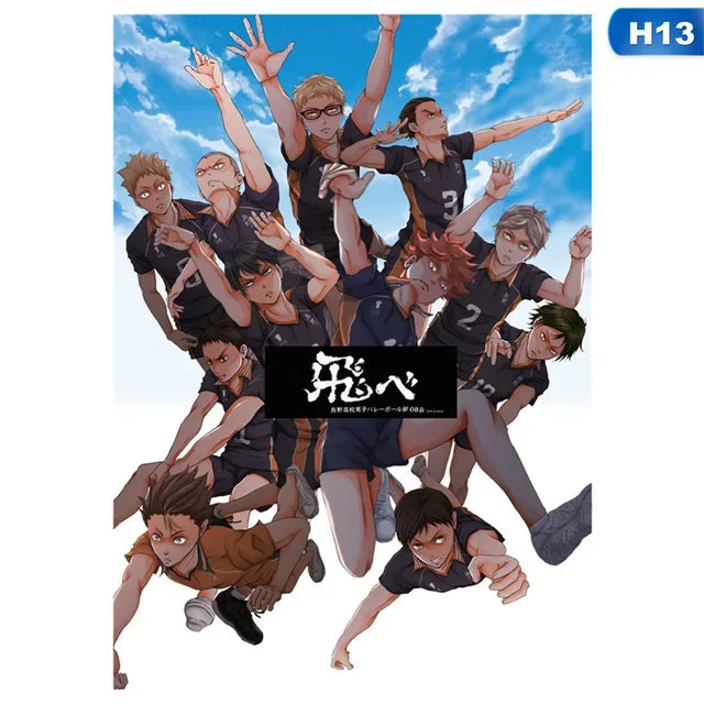 Haikyuu Anime Volleyball Poster Kids Room Canvas Wall Art Decor Cartoon Painting Print