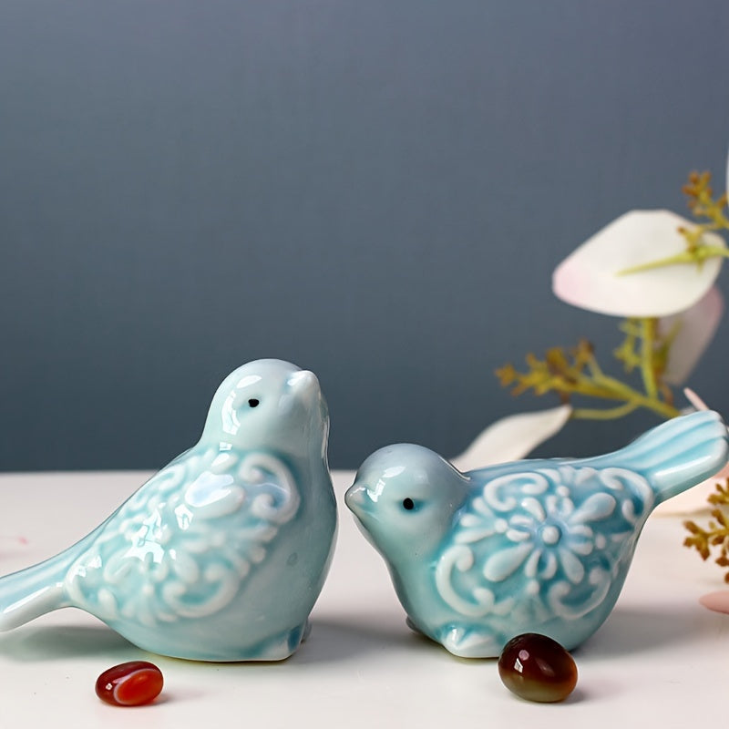 Ceramic Bird and Duck Statues | 2pcs Set | Ceramic | | Home and Office Decor