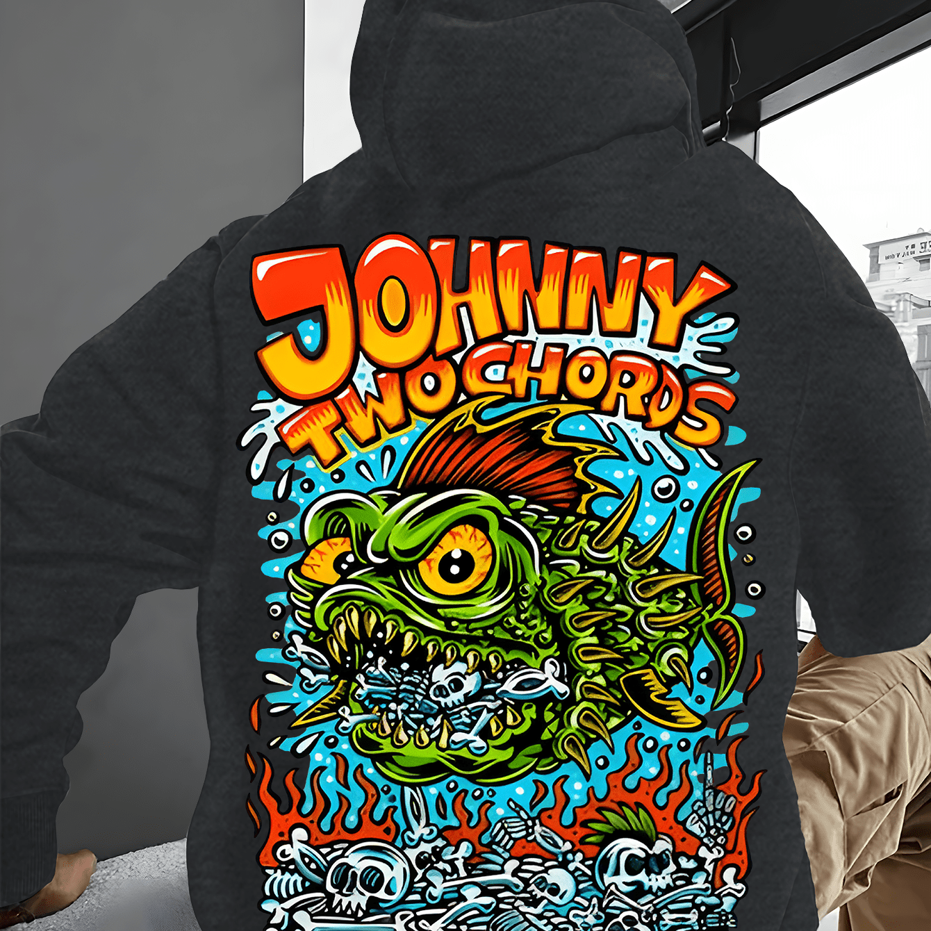 Handsome Men'S Hoodie with English Letters And Cartoon Print, Featuring Pocket Details for Easy Release And Storage of Items. The Fabric Is Soft And Comfortable, Making It The Perfect Choice