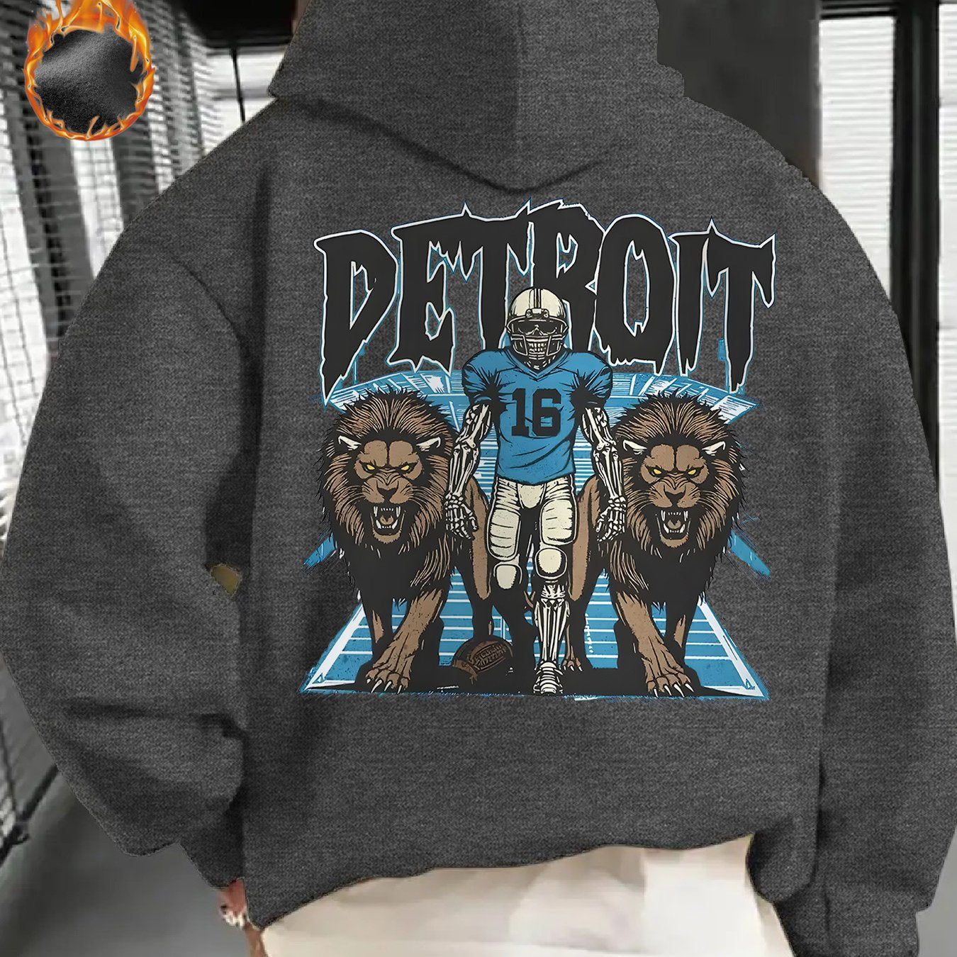 Mens Gifts, Mens Winter Clothes, Sweatshirts for Men, Detroit Football Game Day Outfit, Design Using The Detroit Football Logo, This Casual Hoodie Is Perfect for Football Enthusiasts, Offering Thick Warmth Ideal for Winter We