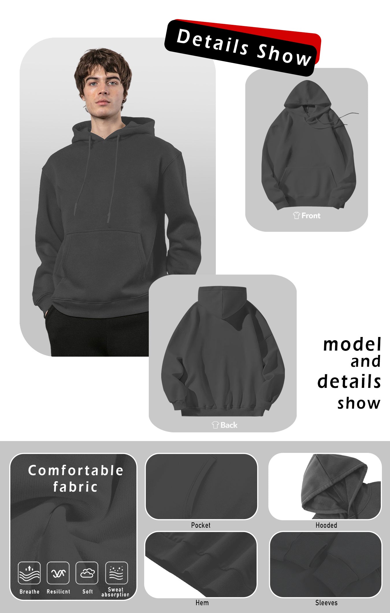 Men's Y2K Basketball Star Graphic Fleece Hoodie - Black, Trendy Hip-Hop Streetwear with Kangaroo Pocket, Perfect for Fall/Winter Casual Wear and Gifts
