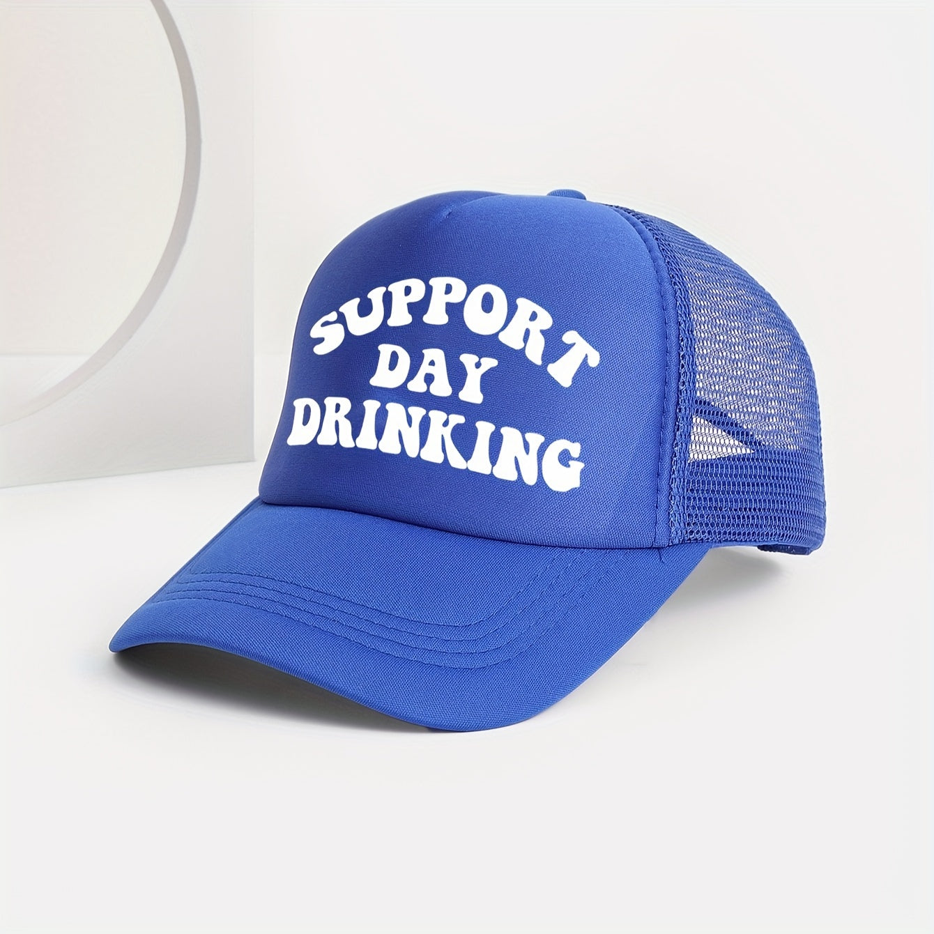 1pc Breathable Mesh Unisex Versatile Snapback Cap, Adjustable Letters Print Trucker Hat for Men Women