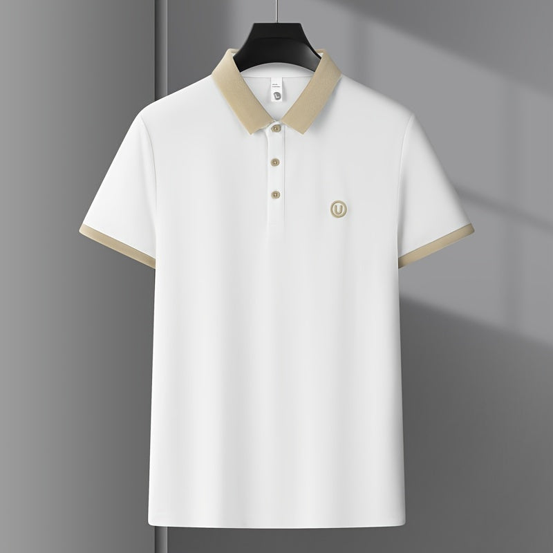 New Men'S Short-Sleeved Polo Shirt with a Collar, High-End Embroidery, Summer Solid-Color Top, T-Shirt, Half-Sleeve, Versatile Men'S Wear