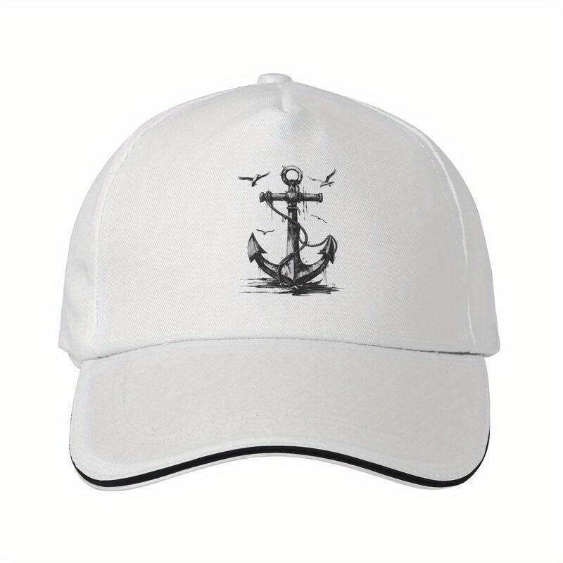 White Embroidered Moor Baseball Cap - Lightweight Breathable Dad Hat with Adjustable Snapback, Casual Sun Protection for All Seasons, Baseball Hat