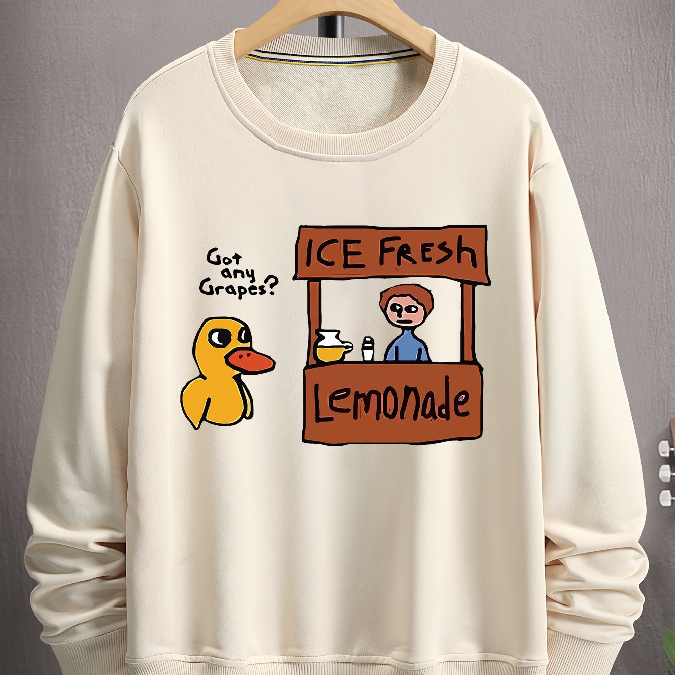DUCK fun printed hoodie, new all-in-one fashion pullover long sleeve crew neck hoodie, autumn and winter men and women's casual pullover, suitable for autumn and winter season