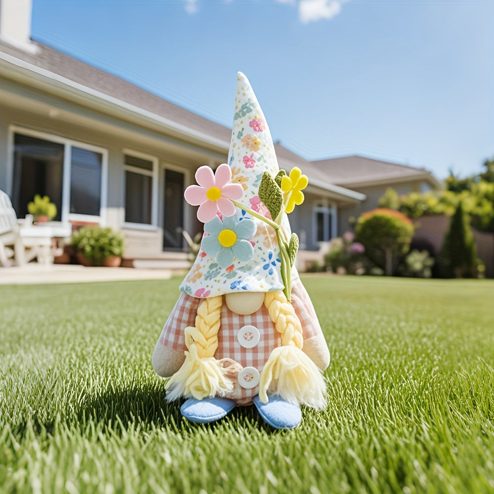 Spring Gnome Decor - Farmhouse Easter Shelf & Door Hangers with Sunflower, Perfect for Spring, Summer & Holidays, Easter | Ideal for Home, Office, Kitchen Table & Tiered Trays, Swedish Nisse Tabletop Ornaments | Durable & Fad