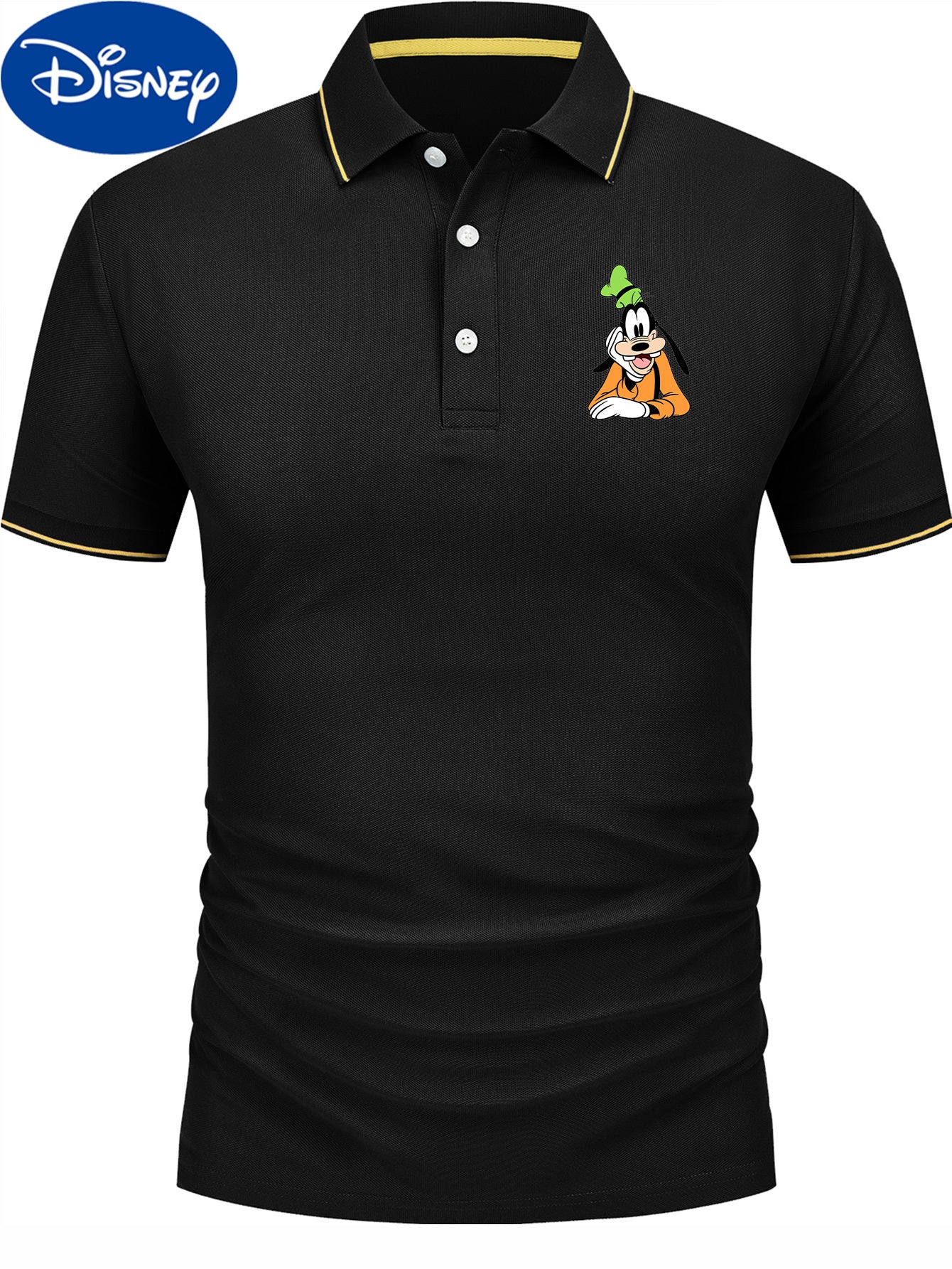 Disney Men's Classic Shirt with Goofy Dog Print - Lightweight Quick-Dry Breathable Polyester, Short Sleeve Collar, Business Casual Style, Summer Comfort, Display Gift Box - Perfect Father's Day Gift for Husband, Casual Comfor