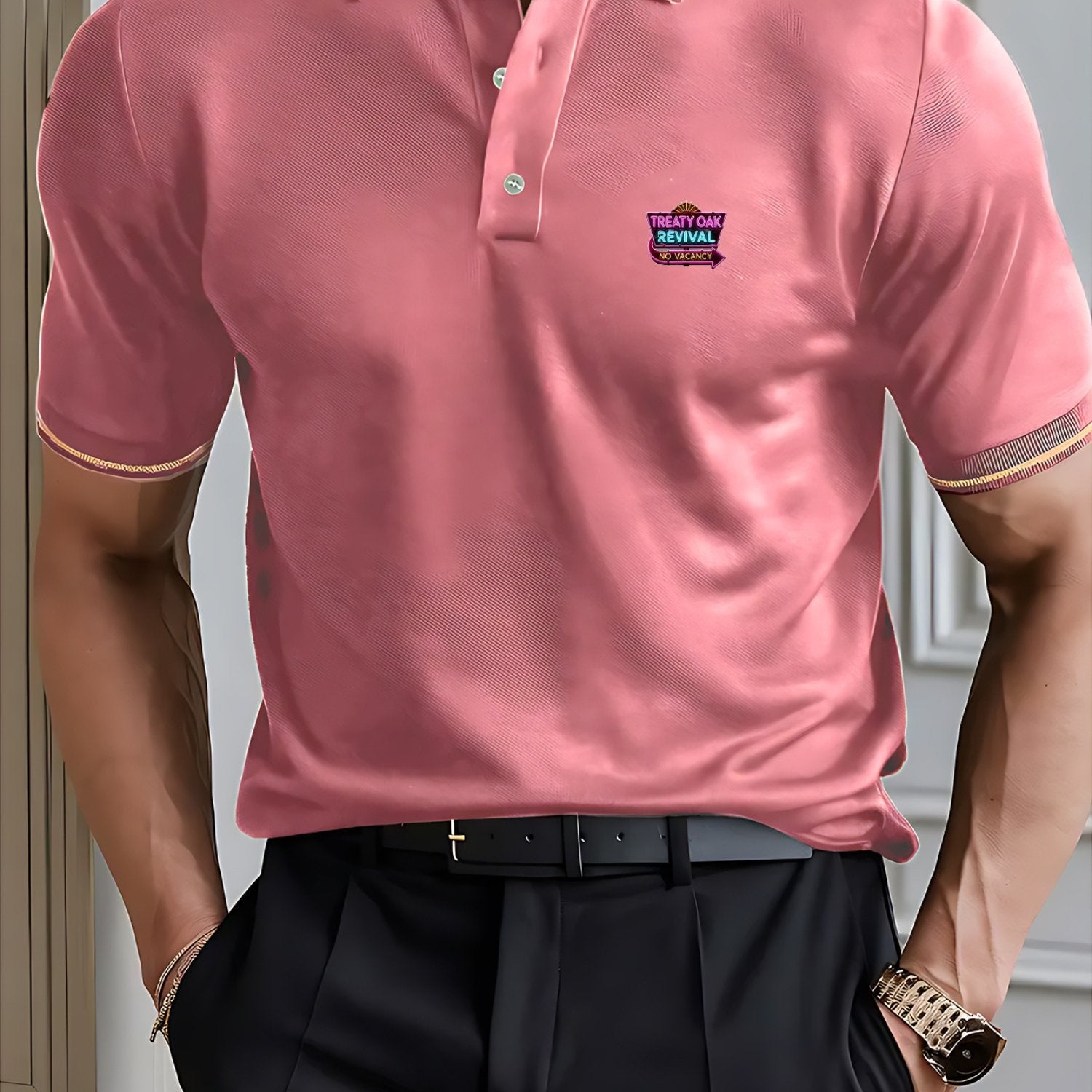 Hip-Hop Men'S Summer Short Sleeved Polo Shirt with Small Logo Pattern, High-End Feel, Light Business, Short Sleeved Top, Golf, Tennis, Fishing, Leisure Vacation Wear