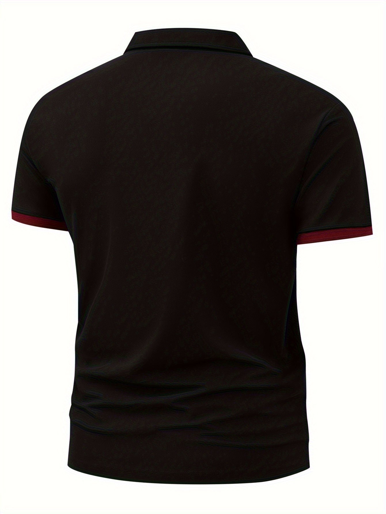 Horse Symbol Men'S New Polo Shirt with Front Pattern, Summer Polo Shirt, Casual Outdoor Short Sleeved Top, Button Neck, Slight Elasticity, Regular Fit, Suitable for Sports, Fishing, Fitness, Daily Wear