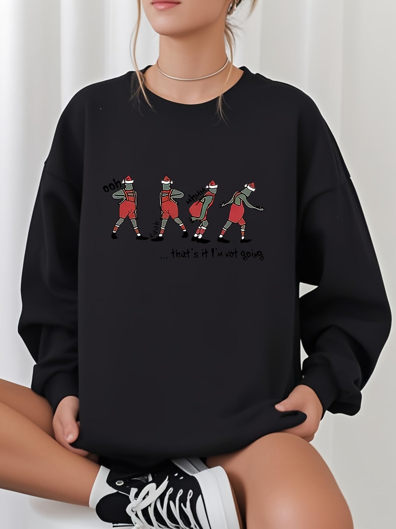 Plus Size, Women's Funny Christmas Sweatshirt -