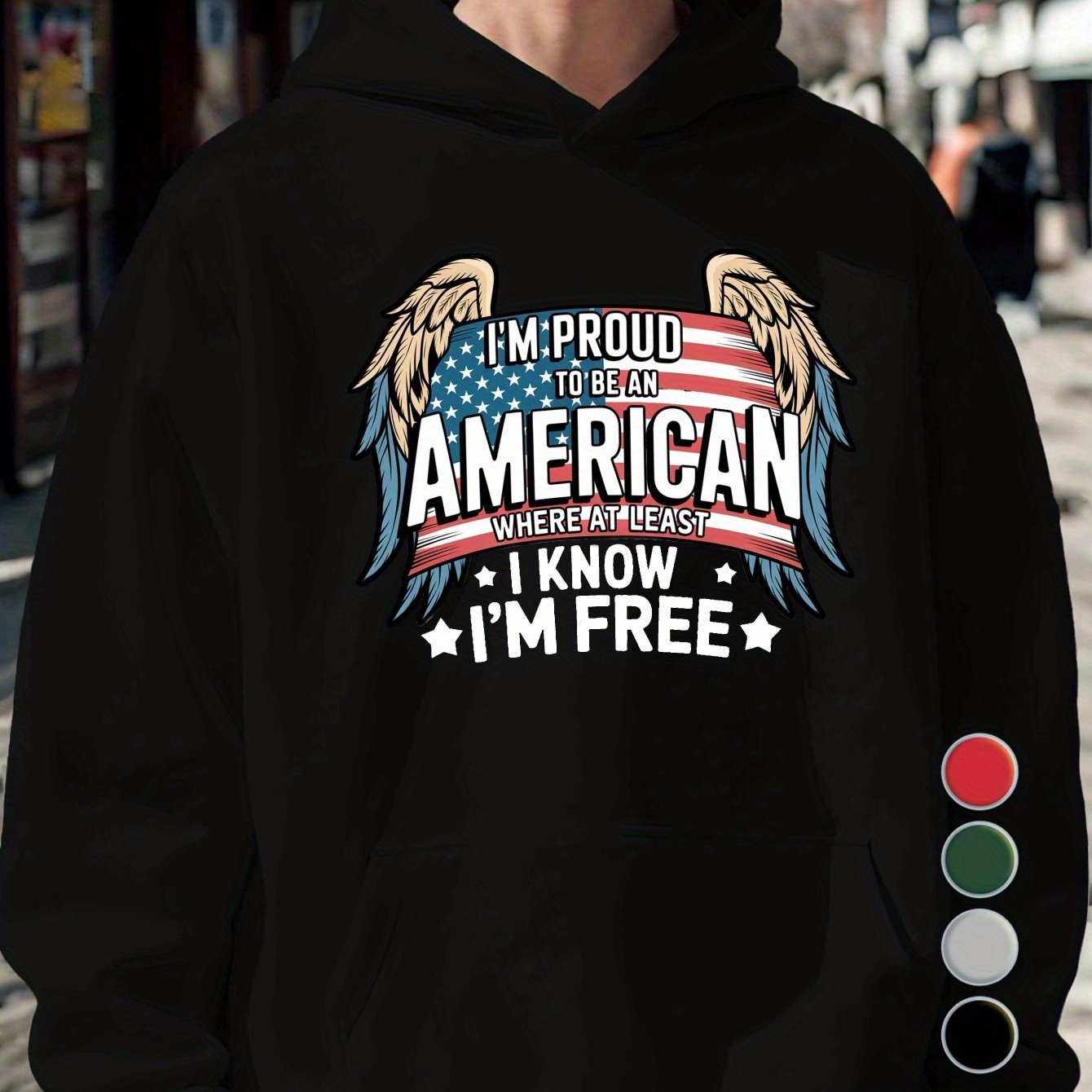 Flag Proud to Be an American Men'S Casual Hoodies