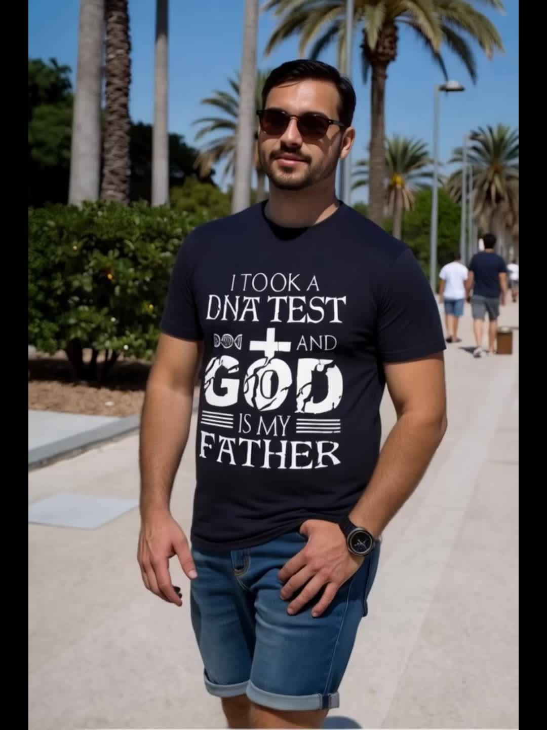 Vibrant Christian Quote Graphic Tee - Soft, Breathable, Short Sleeve, Summer Fashion, Men's Outfit, Trendy Print Design, Relaxed Fit - Perfect for Casual Daily Wear, Church, or Outdoor Activities