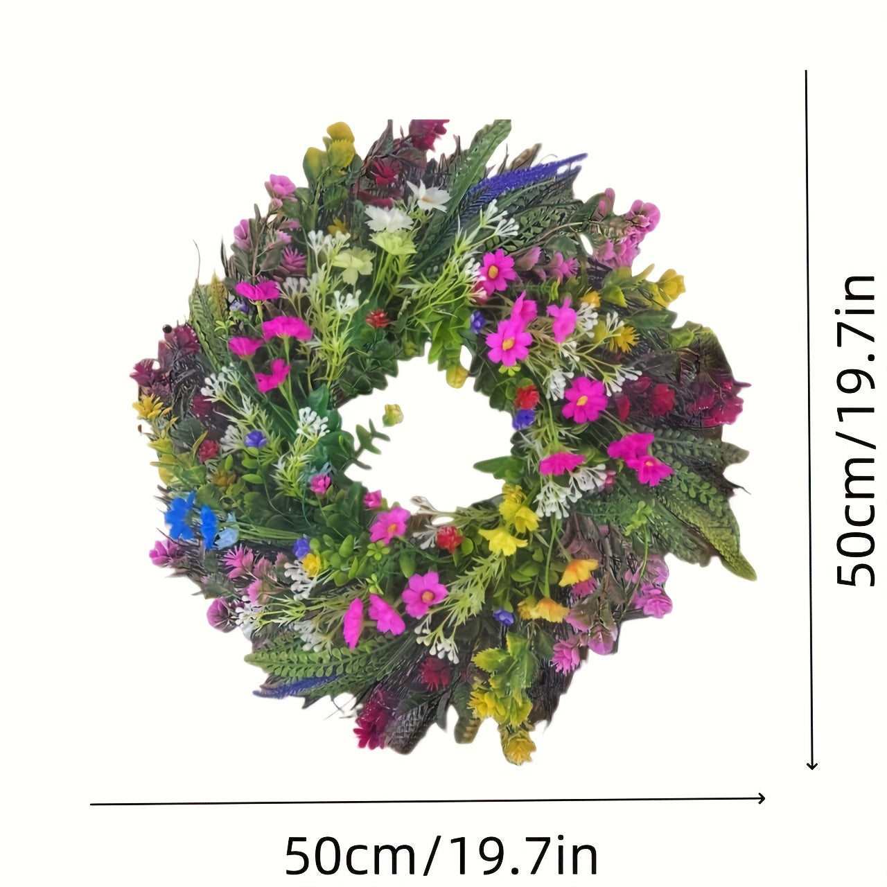 Spring Welcome Wreath, Colorful, Hanging On The Front Door, Greet Every Visiting Guests, Let Them Feel The Breath Of Spring In The Moment They Step Into The Door