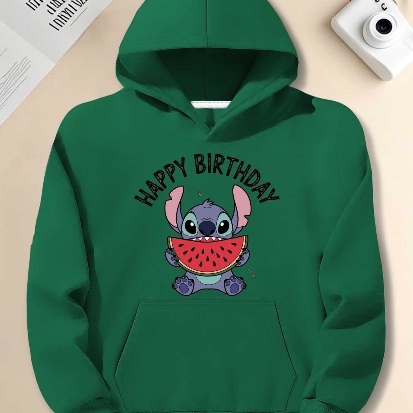 Disney Disney Stitch Happy Birthday Vintage men'S casual hoodies