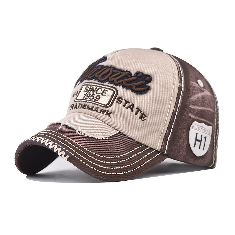 Distressed Embroidered Hip Hop Hat Baseball Cap Peaked Cap - Unisex Adjustable Trucker Hat | Perfect Gift