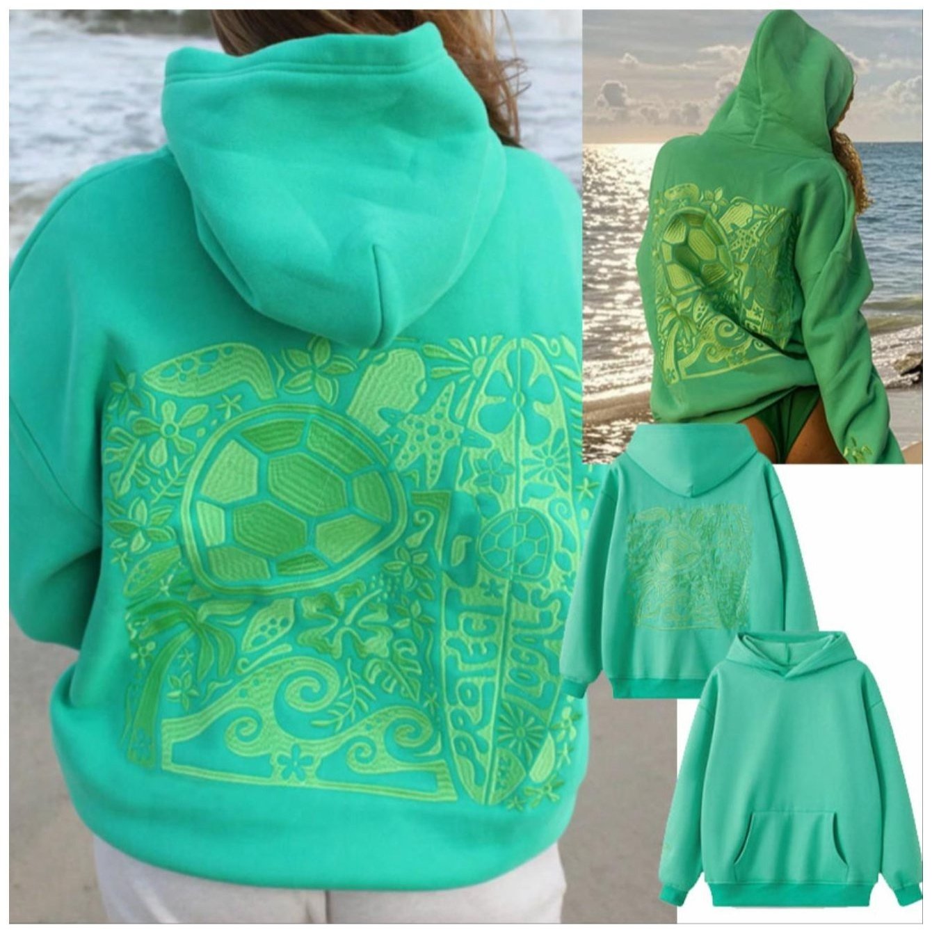 Y2k Hooded Sweatshirt For Women Men Turtle Embroidered Long Sleeve Kangaroo Pocket Oversized Sweatshirt Drop Shoulder Graphic Hoodies For Teen Girls Casual Loose Pullover Tops Streetwear Preppy Aesthetic Clothes For Fall Spri