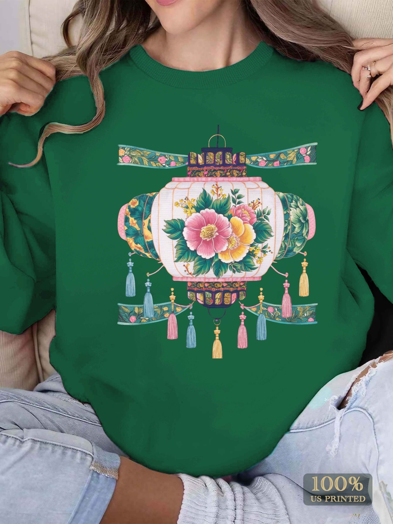 Teediy Floral Embroidered Lantern Women'S Sweatshirts
