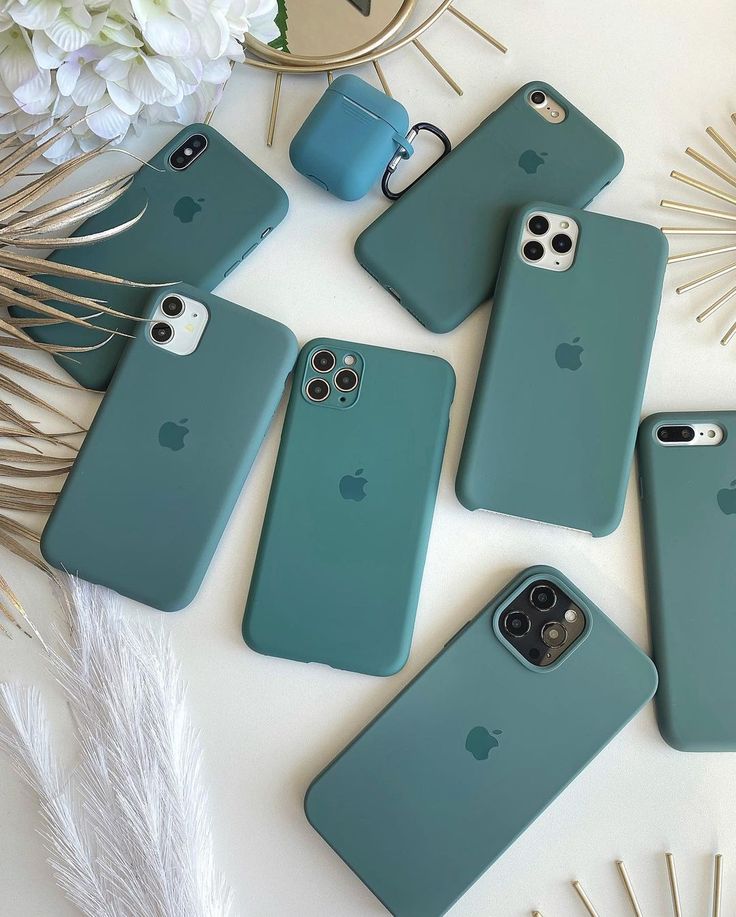 Luxury Original Silicone Apple Lake Green for Phone case 16 14 15 13 12 Pro Max Official Cases Full Cover