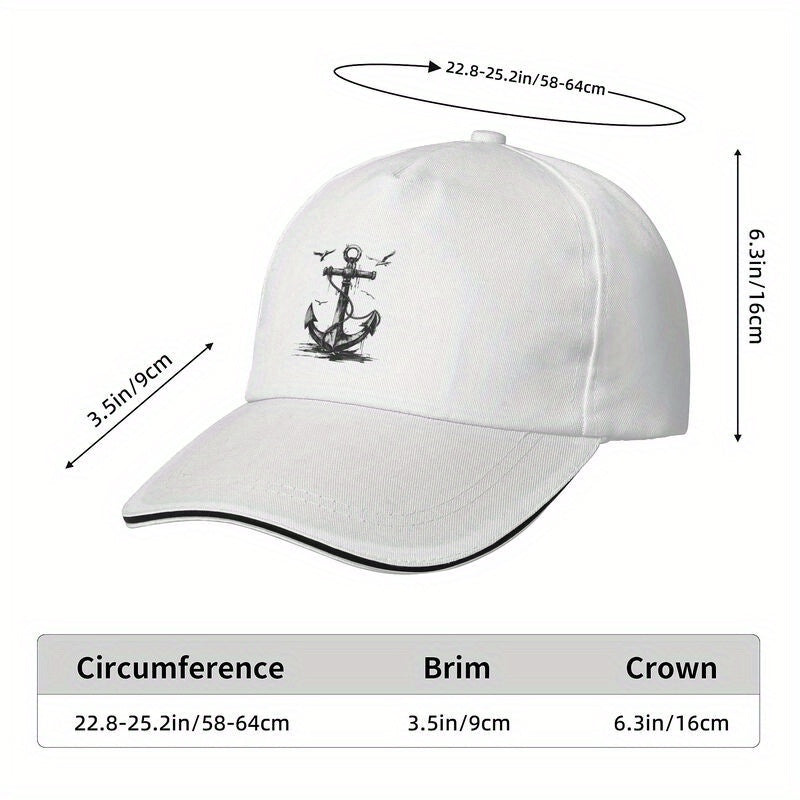 White Embroidered Moor Baseball Cap - Lightweight Breathable Dad Hat with Adjustable Snapback, Casual Sun Protection for All Seasons, Baseball Hat