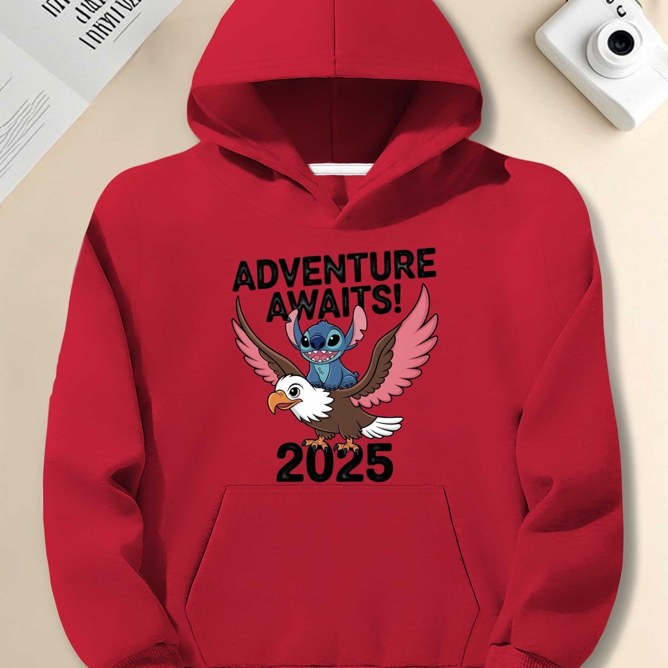 Disney Adventure Awaits Stitch Eagle men'S casual hoodies
