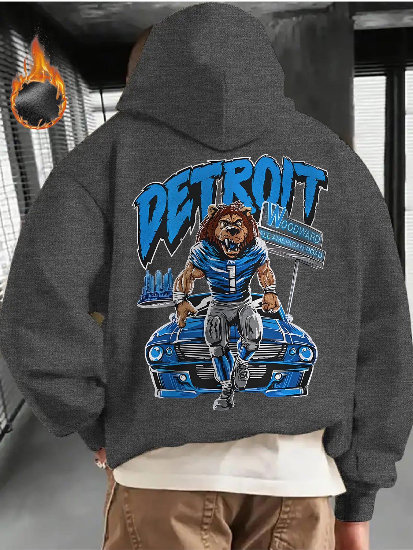 Mens Gifts, Mens Winter Clothes, Sweatshirts for Men, Detroit Football Game Day Outfit, Design Using The Detroit Football Logo, This Casual Hoodie Is Perfect for Football Enthusiasts, Offering Thick Warmth Ideal for Winter We