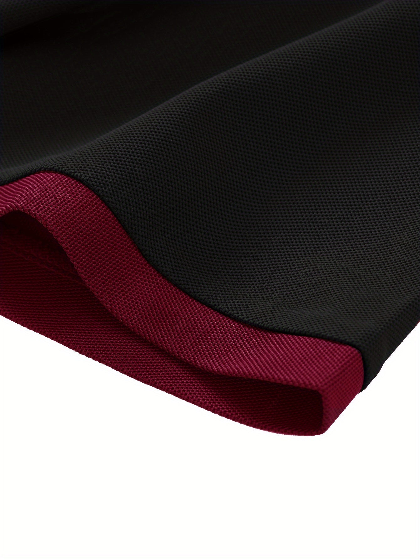 Men's Stretch Shirt - Deep Red Italian Flag Print, Breathable Knit Fabric, Button Collar & Red Trim, Regular Fit for Summer Golf & Outdoor Activities, Golf Shirt, Easycare Material