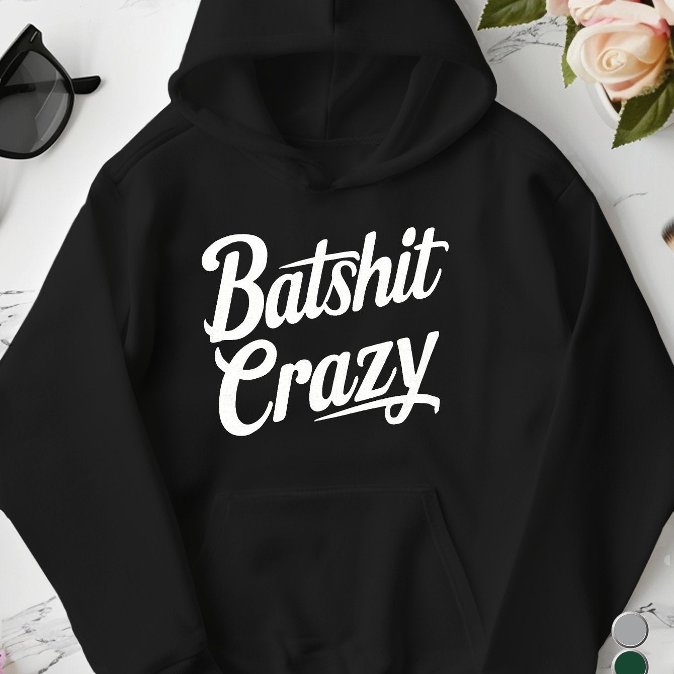Plus Size Crazy Hoodies for Women - Batshit Hooded Sweatshirt