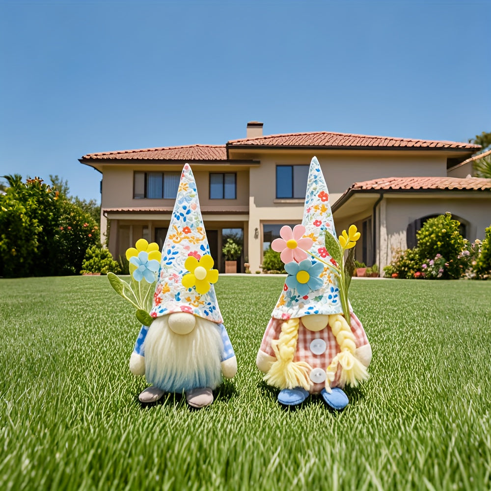 Spring Gnome Decor - Farmhouse Easter Shelf & Door Hangers with Sunflower, Perfect for Spring, Summer & Holidays, Easter | Ideal for Home, Office, Kitchen Table & Tiered Trays, Swedish Nisse Tabletop Ornaments | Durable & Fad