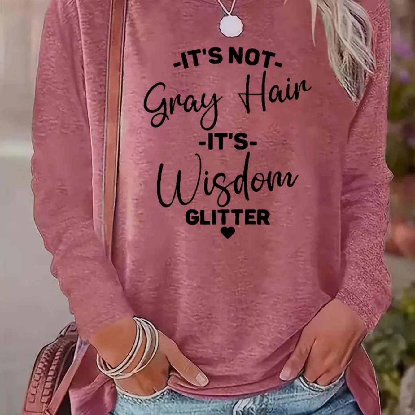 Whimsical Heart & Paw Print Crew Neck Long Sleeve T-Shirt - Women's Casual Spring & Fall Clothing - Valentine's Day Gift Idea