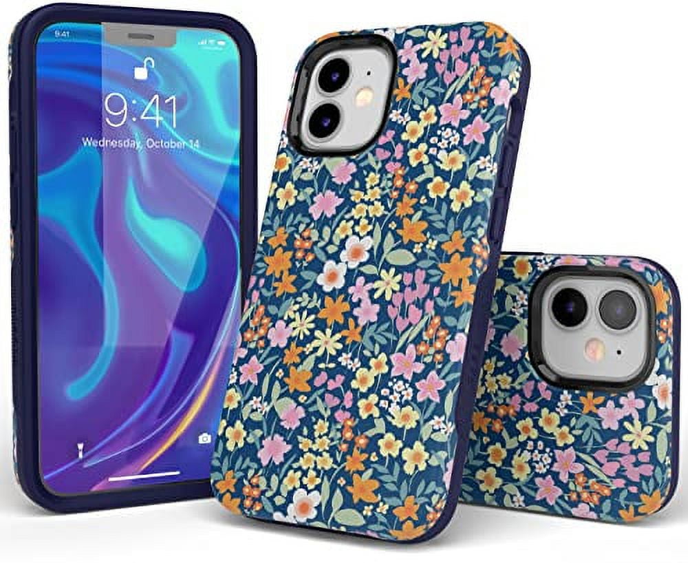 Casely iPhone Case | Compatible with MagSafe | Full Bloom | Navy Floral Case