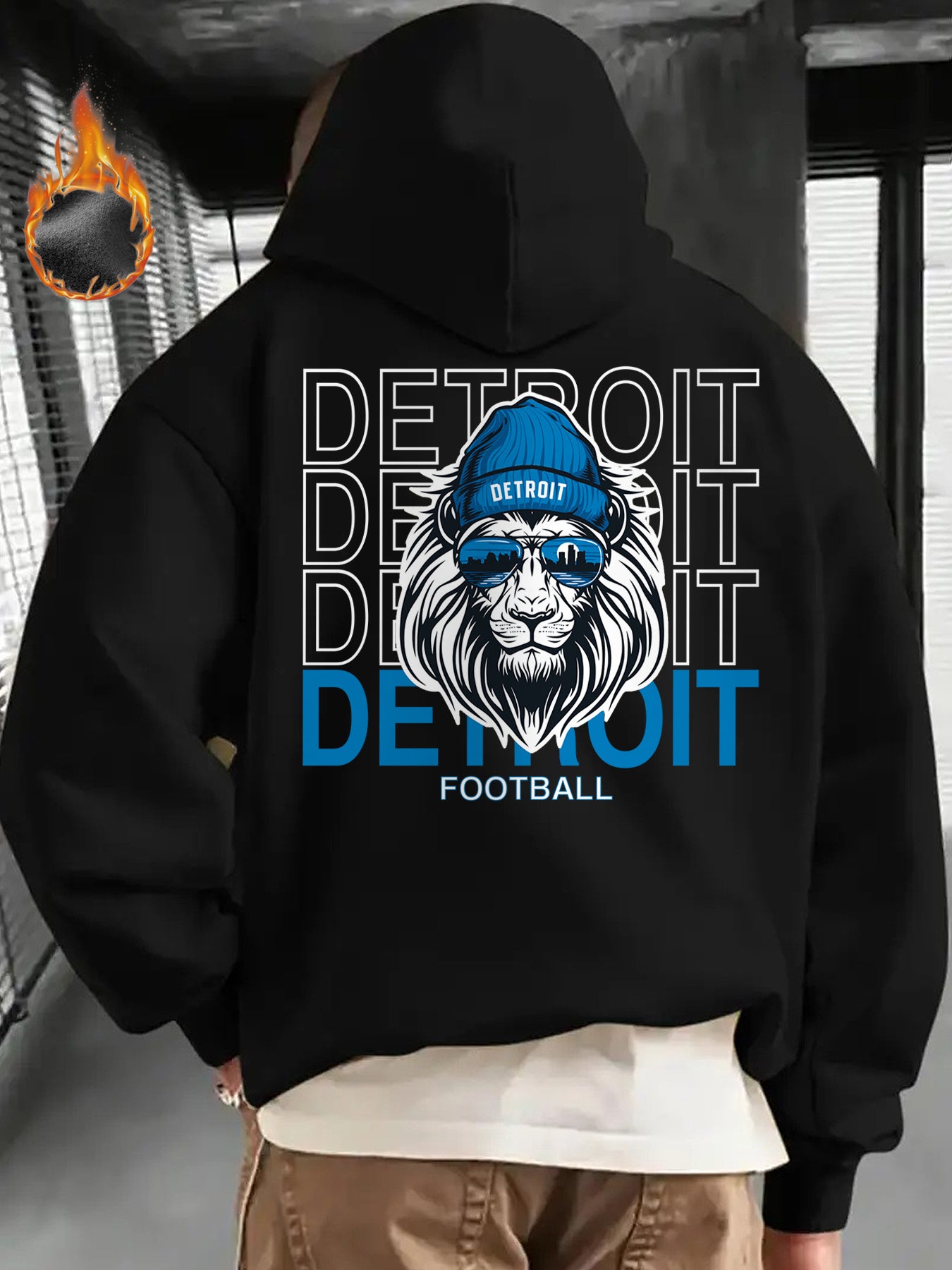 Detroit Football Hoodie, Gifts For Men Featuring A Bold Detroit Football Design. Perfect For Detroit Football Enthusiasts, This Casual Hoodie Is Stylish, Thickened For Warmth, And Ideal For Autumn And Winter. Unisex Fit With
