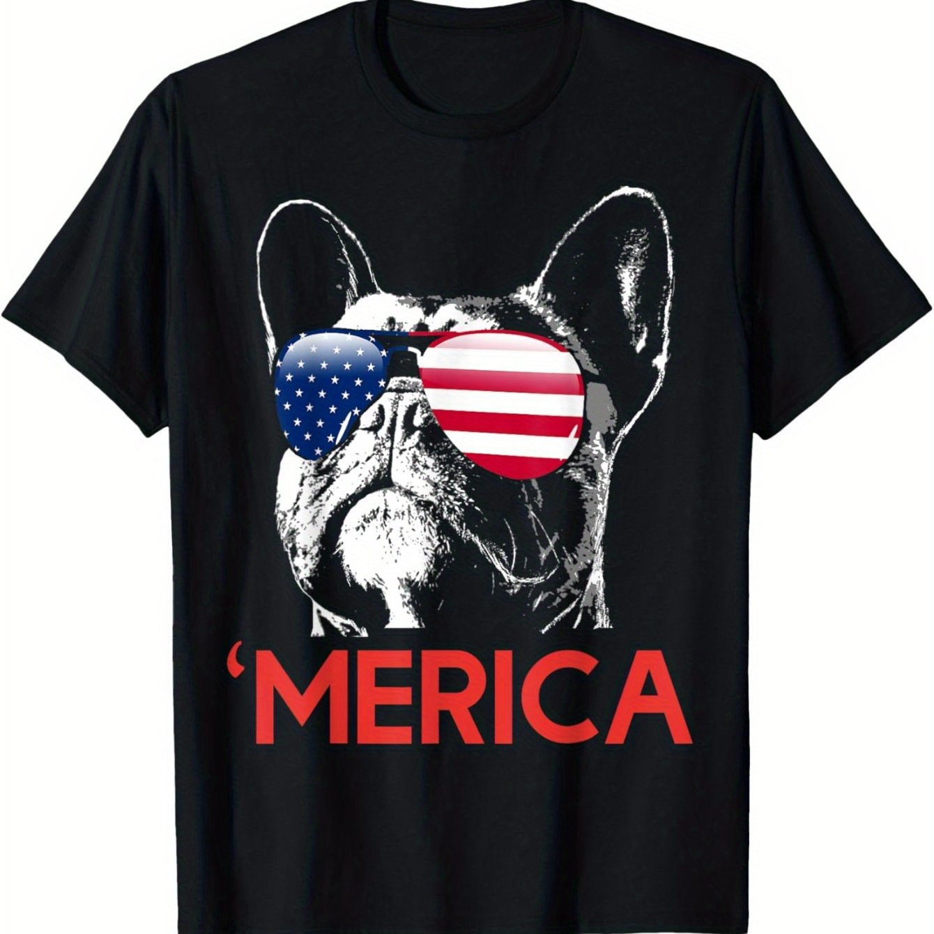 Merica French Bulldog American Flag 4th of July Frenchie T-Shirt