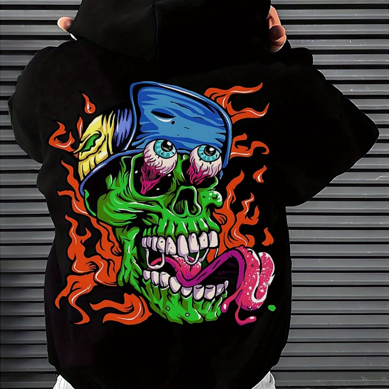 Men'S Fashion Hoodie, Printed with Geometric Pattern, Suitable for Autumn and Winter Outdoor Daily Wear, Machine Washable, Can Be Used as a Gift