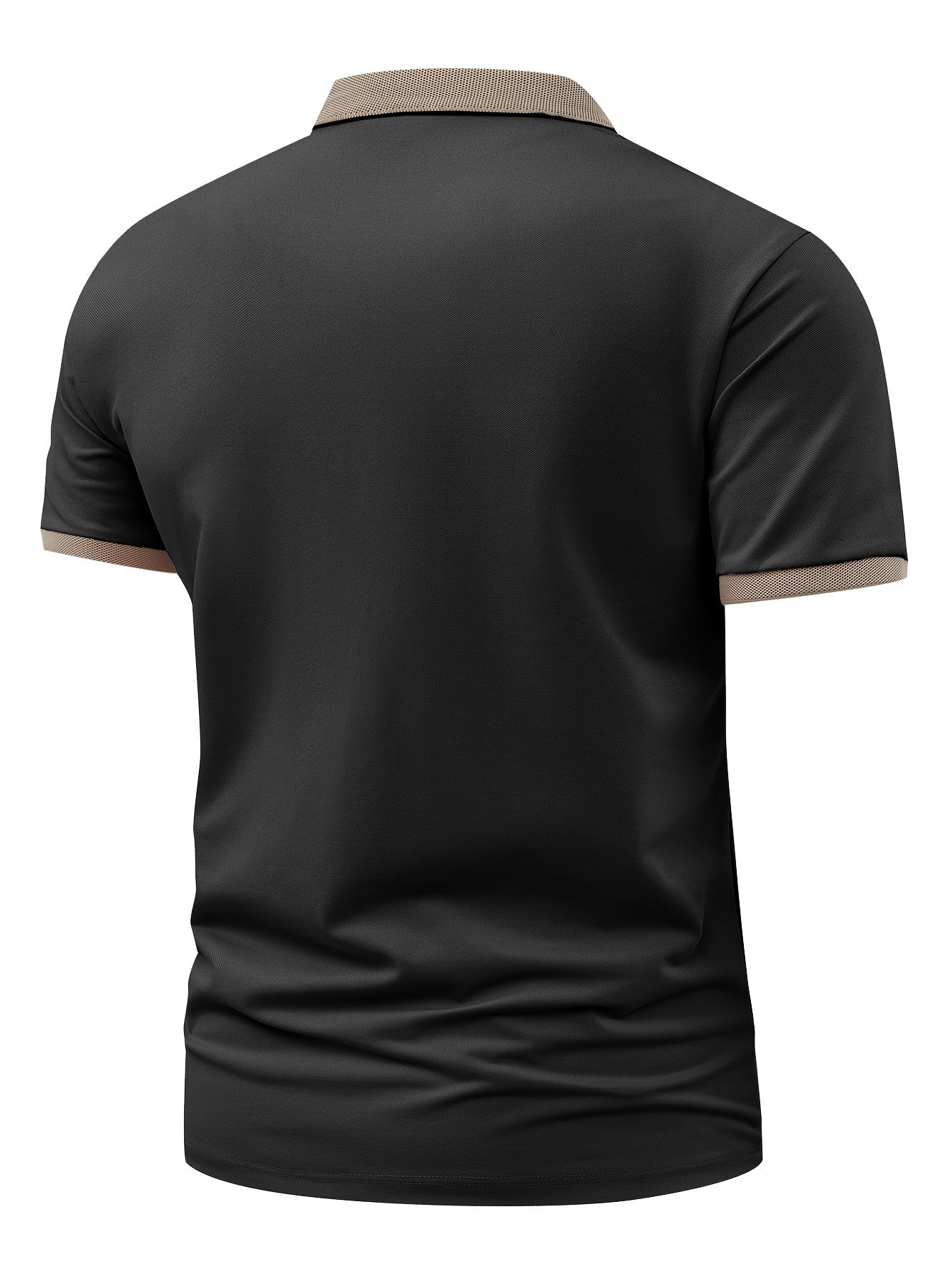 Men's Summer Short Sleeve Shirt - Black with White Geometric Lightning Bolt Design, Breathable Knit Fabric, Button-Up Collar, Sweat Absorbent Casual Sportswear for Business or Leisure, Business Casual Apparel | Geometric Patt